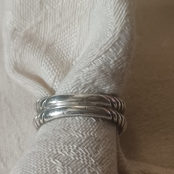 David Yurman Albion Ring with Onyx and Diamonds, SS, Size 7 - Picture 4 of 12